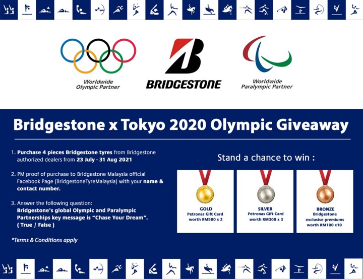 Bridgestone Malaysia x Tokyo 2020 Olympics Giveaway Bridgestone Malaysia x Tokyo 2020 Olympics Giveaway
